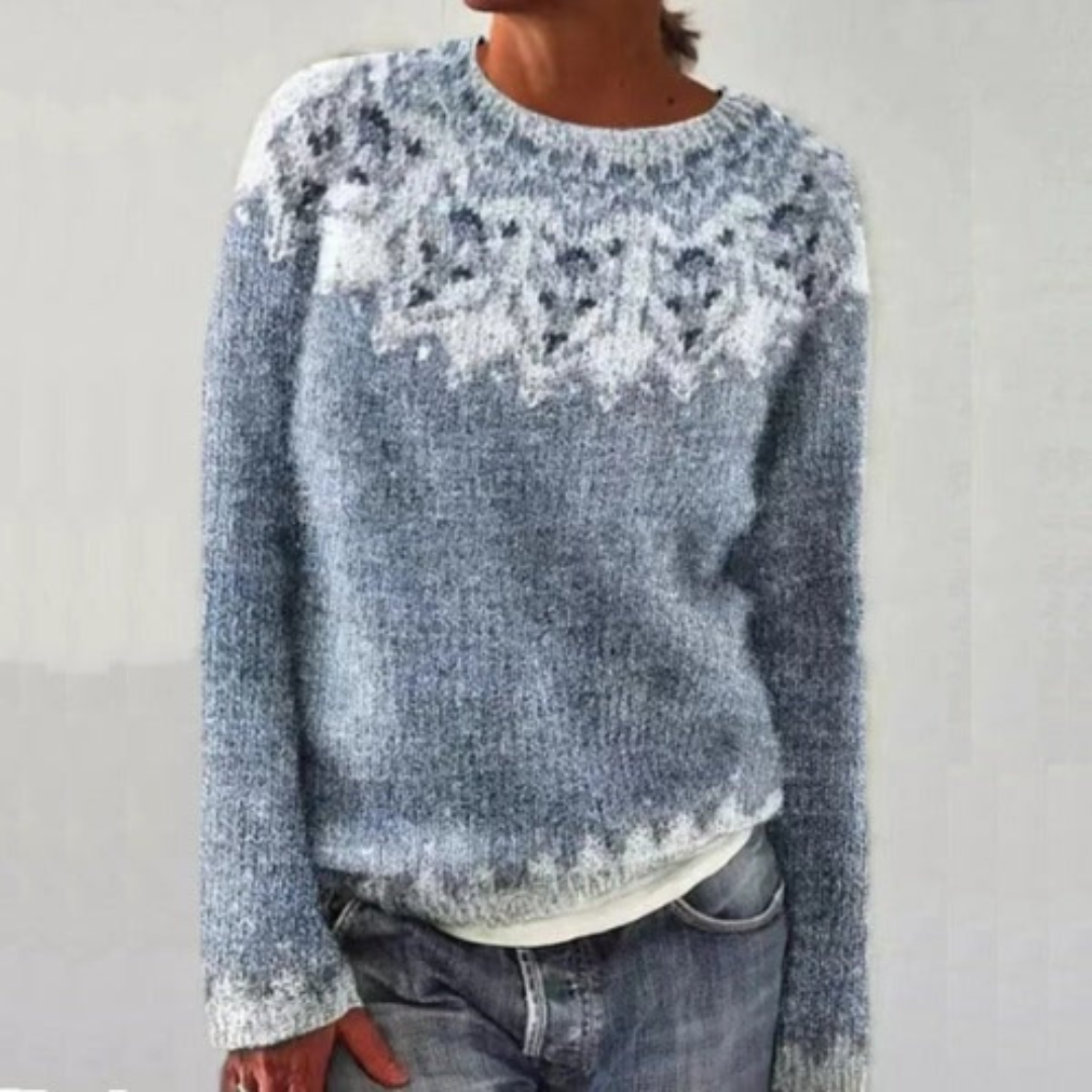 Knitted Pullover with Decorative Neckline and Soft Texture