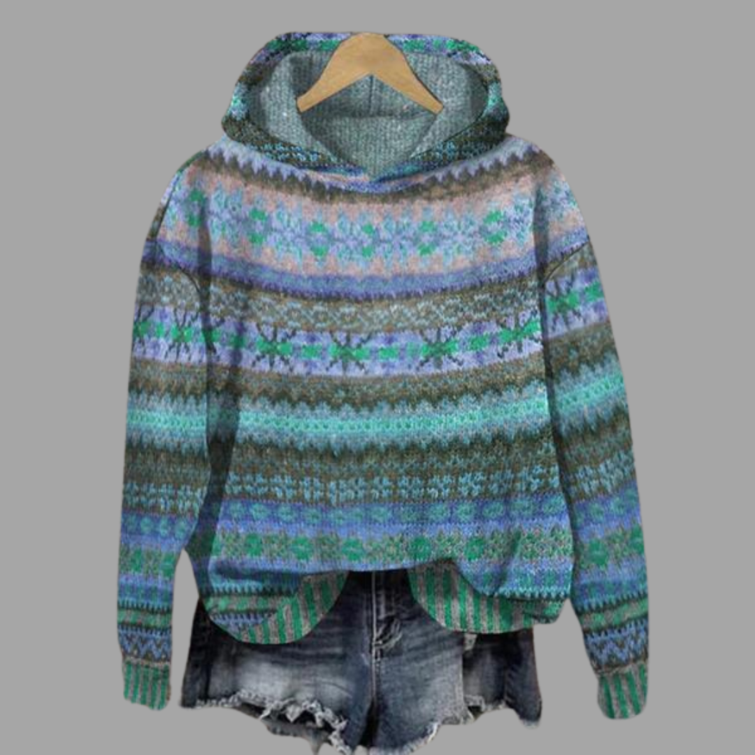 Hoodie with Geometric Pattern