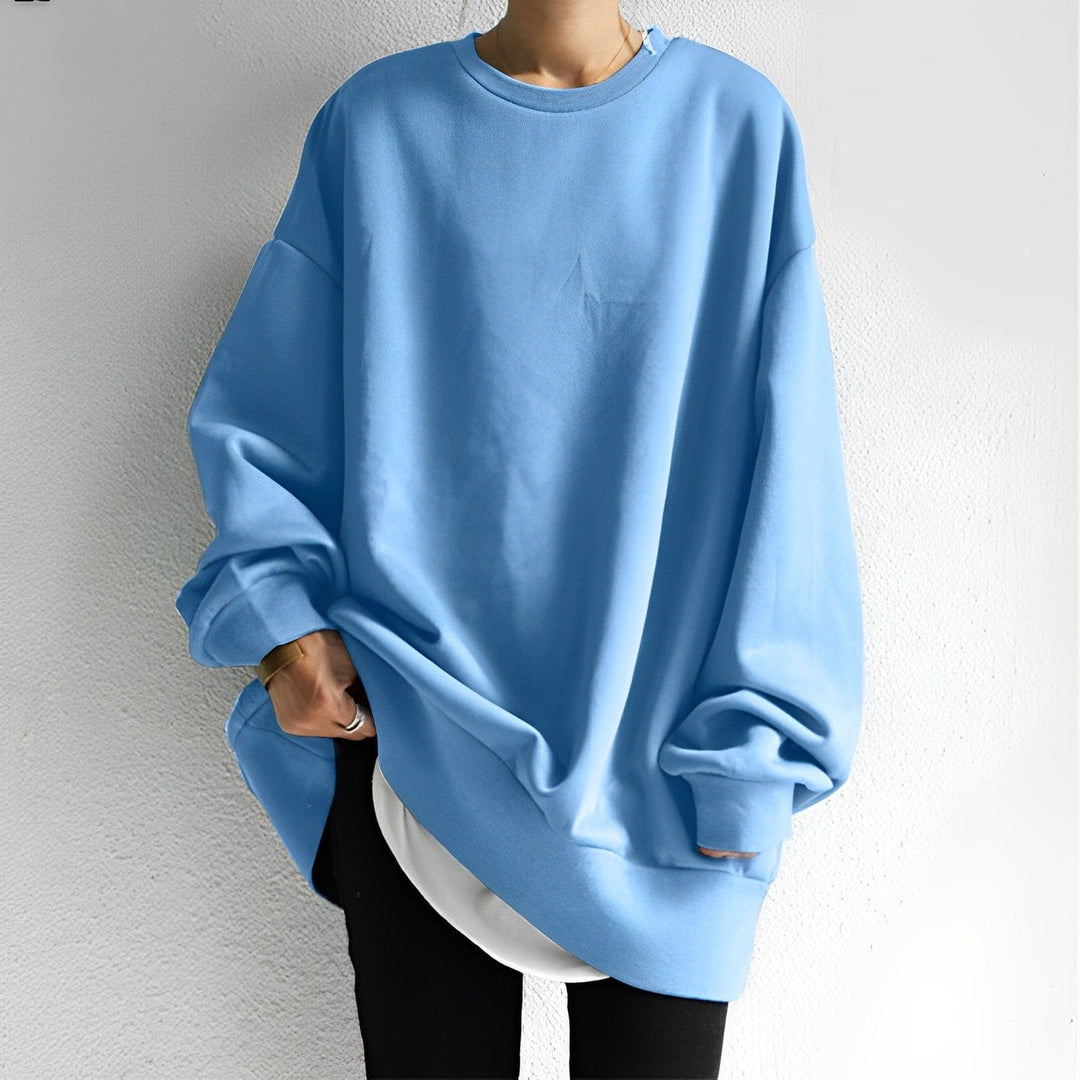 Oversized Pullover with Structured Texture and Loose Fit for Women