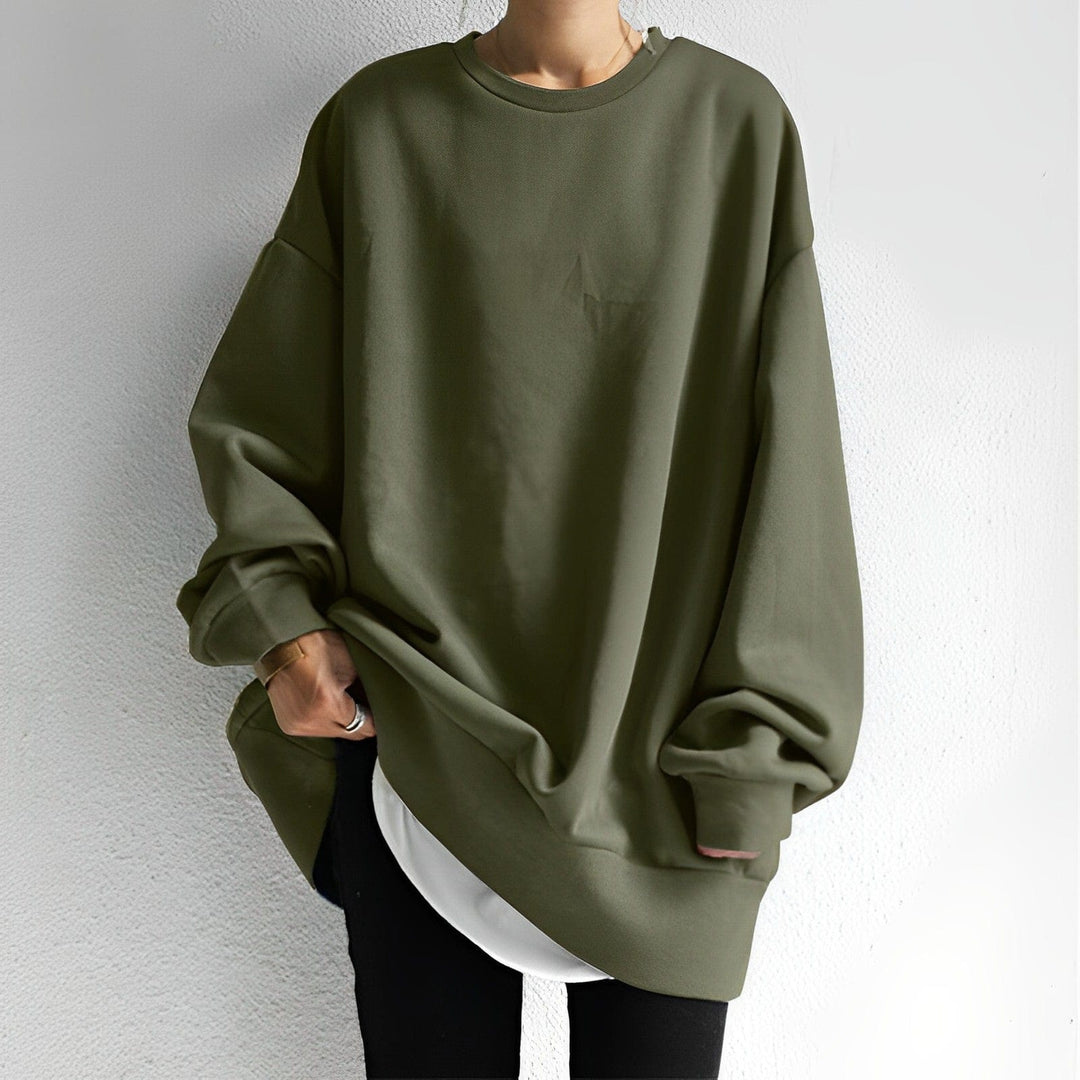 Oversized Pullover with Structured Texture and Loose Fit for Women