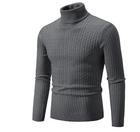 Turtleneck Sweater with Cable Knit Design and Classic Fit