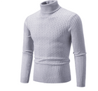 Turtleneck Sweater with Cable Knit Design and Classic Fit