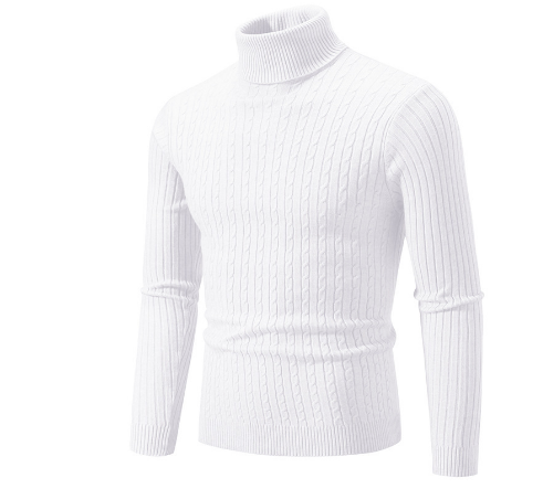 Turtleneck Sweater with Cable Knit Design and Classic Fit