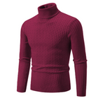 Turtleneck Sweater with Cable Knit Design and Classic Fit